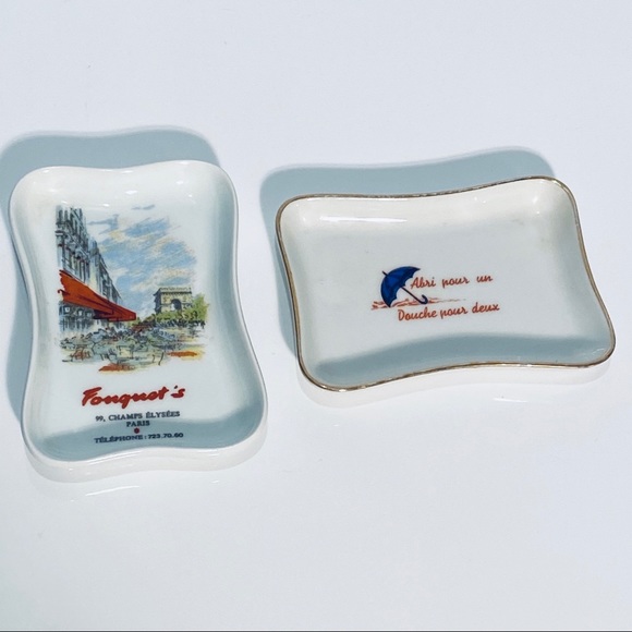 Limoges France Vintage Trinket Dish Set Of 2